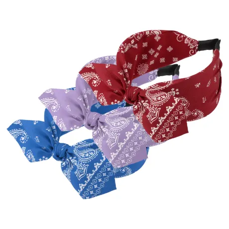 Unique Bargains- 3pcs Bow Knotted Wide Headbands