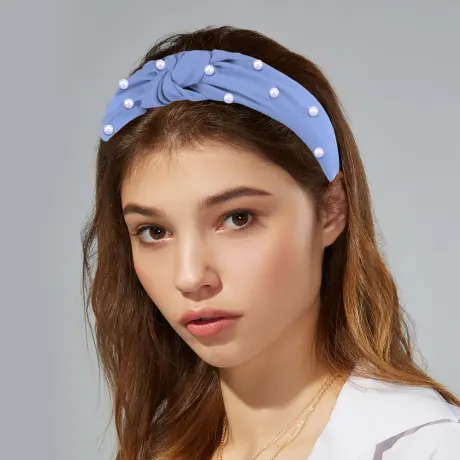 Unique Bargains- Satin Knotted Pearl Hairband Headband