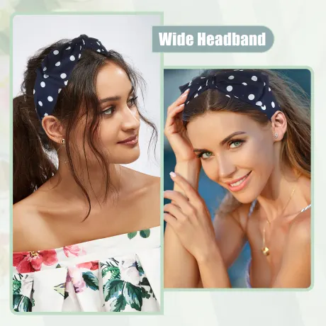 Unique Bargains- Polka Dots Wide Bow Headbands