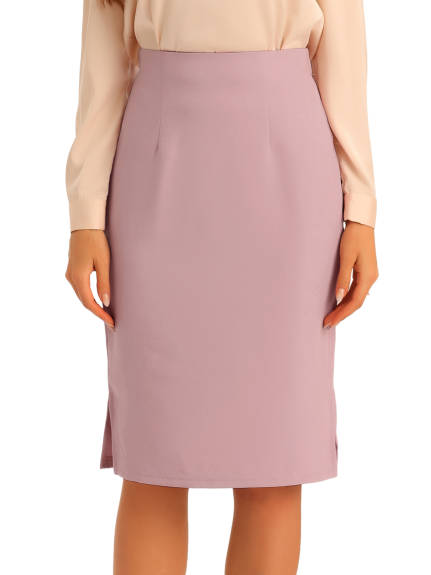 Allegra K- Knee Length High Waist Pencil Skirt