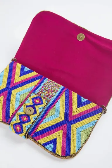 ETHNiQUE - Heera Handmade Beaded Shoulder Clutch Bag