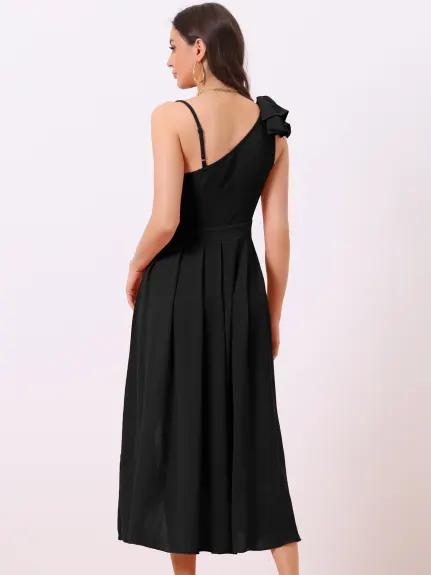 Allegra K- Irregular Hem Sleeveless Strap Flowy Dress