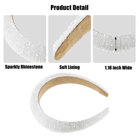 Unique Bargains- Rhinestone Bling Padded Headband Hairband