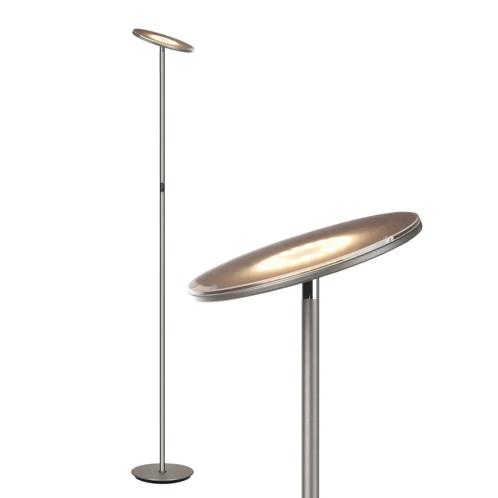 Sky Led Torchiere Floor Lamp With Adjustable Head Brushed