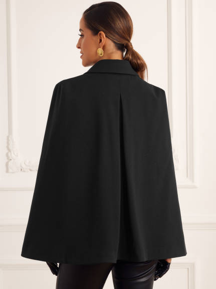 Allegra K - Manteau Cape Blazer à Manches Fendues et Boutons