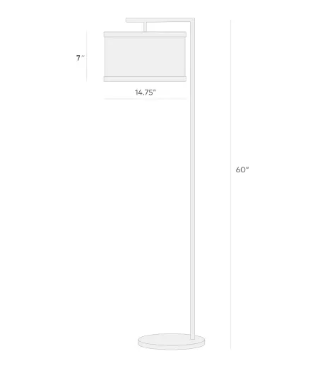Montage Modern Led Standing Floor Lamp With Arc Hanging Drum Shade