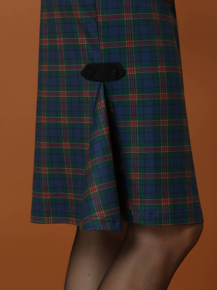 Allegra K - Plaid Retro Buckle Side Fishtail Skirt