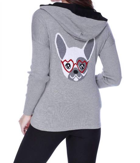 ANGEL - Frenchie Love Hooded Caridgan