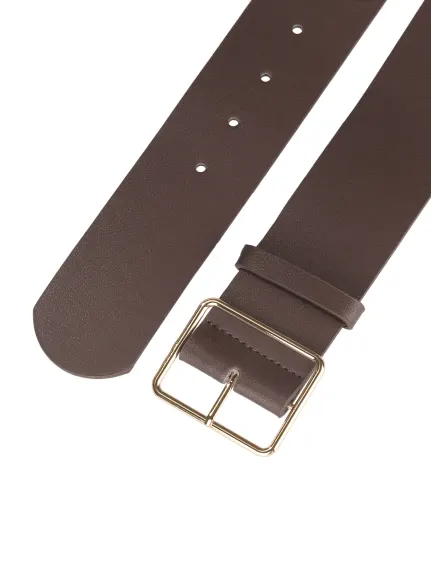 Allegra K- PU Leather Metal Pin Buckle Wide Belt