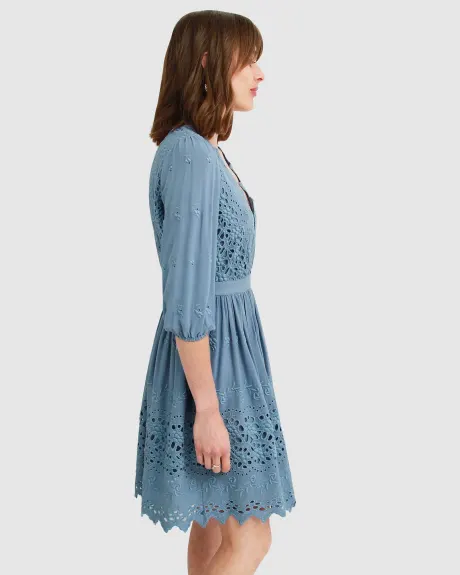 Belle & Bloom Sweet Talk Eyelet Mini Dress