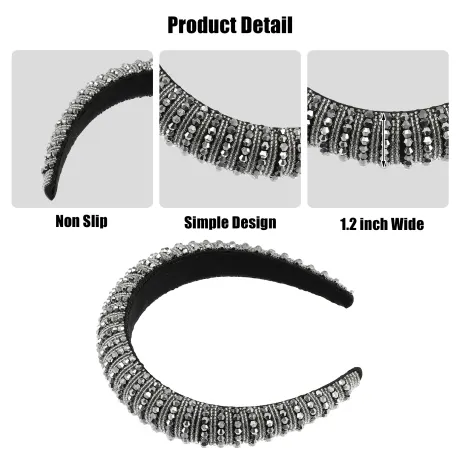 Unique Bargains- Crystal Embellished Rhinestone Bling Hairband