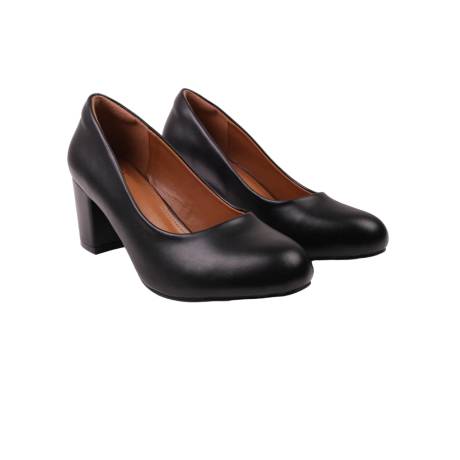 Where's That From - Womens/Ladies Melrose Faux Leather Medium Block Court Shoes