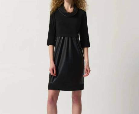 Joseph Ribkoff Robe cocon en faux cuir et tricot