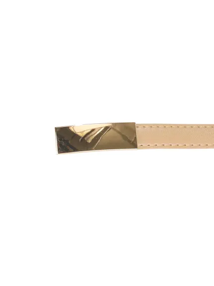 Allegra K- Faux Leather Rectangle Metal Fastener Hook Buckle Waist Belt