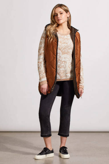 Tribal - Jacquard Long Sleeve Scoop Neck Sweater