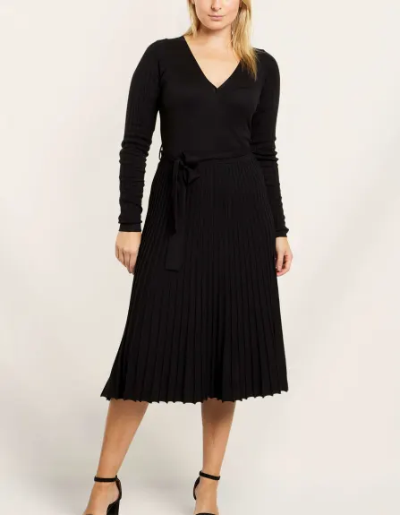 Annick - Adelina Dress Knit Pleated Skirt Crossover Top