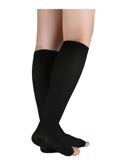 Allegra K- Unisex Breathable Toeless Compression Knee High Socks