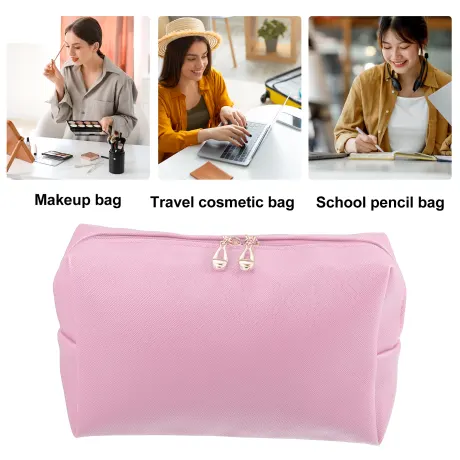 Unique Bargains - Sac de voyage pour maquillage et cosmétiques, étui en cuir PU étanche, petit