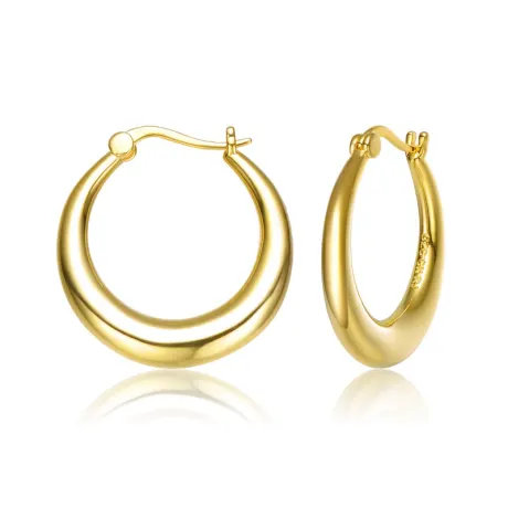 Rachel Glauber 14K Gold Plated Large Hoop Earrings