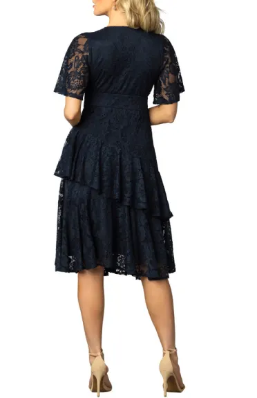 Kiyonna Lace Affair Tiered Cocktail Dress