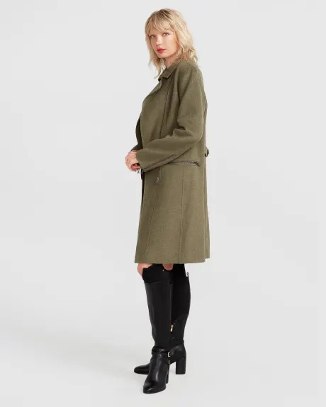 Belle & Bloom NEW FIT Last Chance Wool Blend Moto Coat