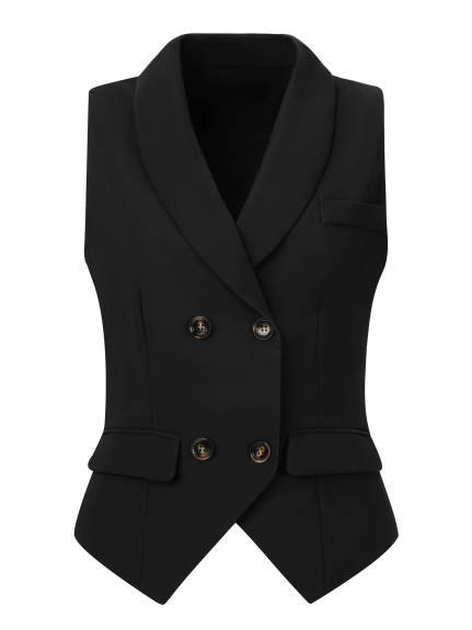 Allegra K- Shawl Lapel Button Racerback Suit Waistcoat Vest