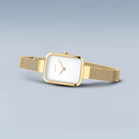 BERING - Montre classique pour femme en acier inoxydable de 20 mm en or jaune/or jaune