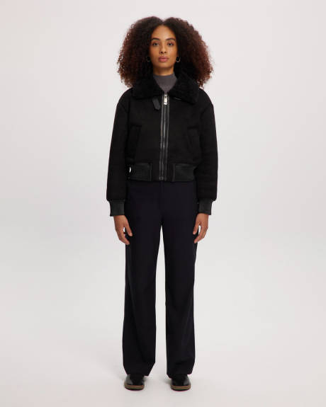 Noize - Fannie Cropped Vegan Suede Bomber