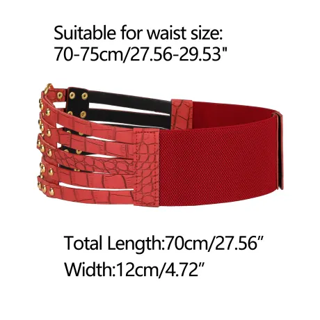 Allegra K- Elastic Wide Waist Stretchy Belt