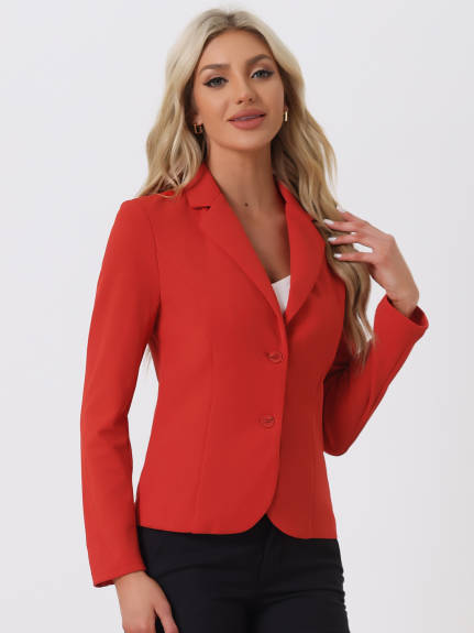 Allegra K- Lapel Collar Stretchy Jacket Suit Blazer