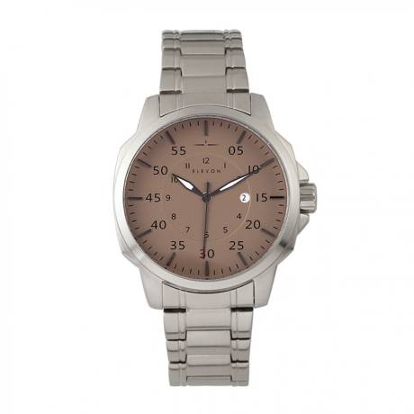 Montre-bracelet Elevon Hughes avec date - Argent/Tan