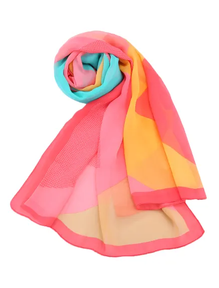 Allegra K- Chiffon Shawl Geometric Style Scarves