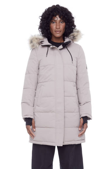 Alpine North - AULAVIK | Parka Mi-Long à Capuche et Duvet Vegan Recyclé pour Femme