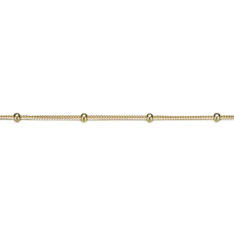 Genevive Sterling Silver 14k Gold Plated Bead Link Anklet