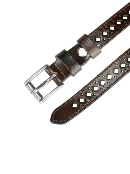 Allegra K- Skinny Faux Leather Hollow-out Thin Waist Belt