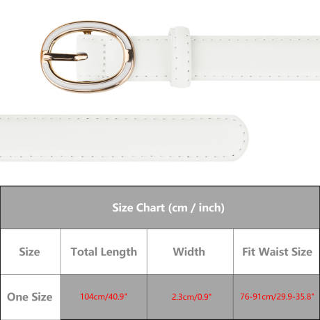 Allegra K- Faux Leather Belt with Gold Buckle