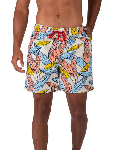 Coast Clothing Co. - Short de bain à feuilles tropicales