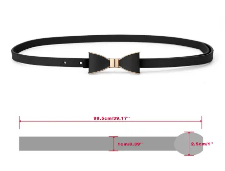 Allegra K- Ceinture fine avec nœud papillon en métal et sans boucle