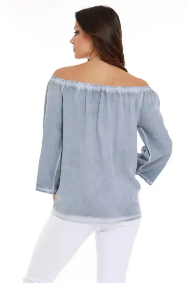 french kyss - Luciana Button Off The Shoulder Top