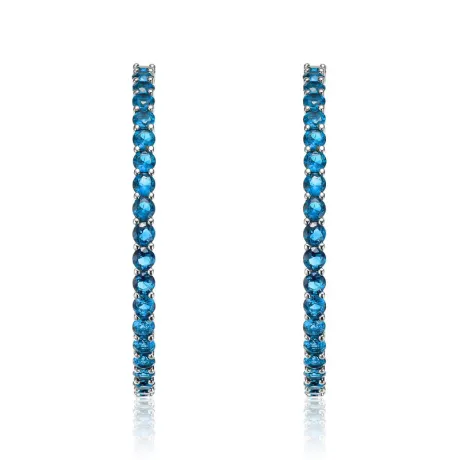 Boucles d'oreilles Big Hoop avec zircons cubiques colorés