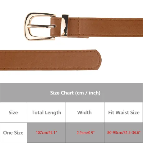 Allegra K- Faux Leather Gold Buckle Waist Belt