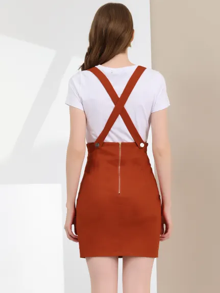 Allegra K - High Waist Suspender Pencil Skirt