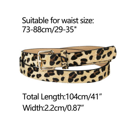 Allegra K- Faux Leather Leopard Print Belt