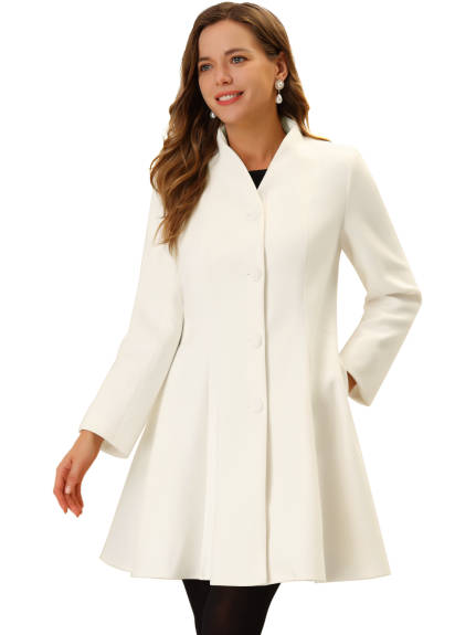 Allegra K- Single Breasted Mid-Long Coat