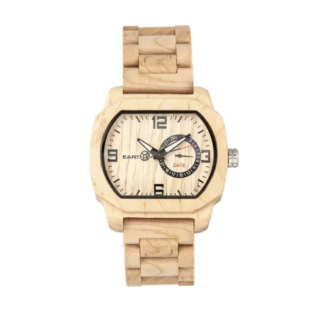 Earth Wood - Scaly Bracelet Watch w/Date - Olive