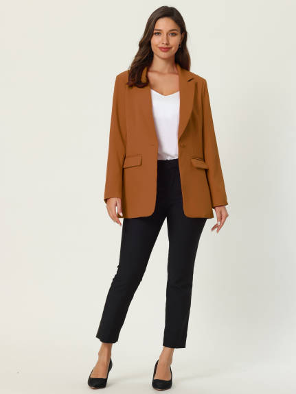 Hobemty- Office Long Sleeve Blazer Jacket