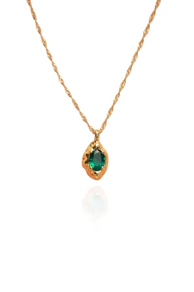 Classicharms-Emerald Pendant Necklace