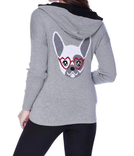 ANGEL - Frenchie Love Hooded Caridgan