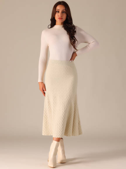 Allegra K - Stretchy Sweater A-Line Midi Skirt