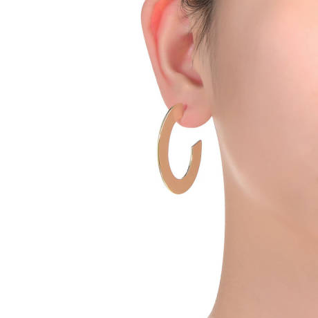 Rachel Glauber 14K Gold Plated Open Hoop Earrings